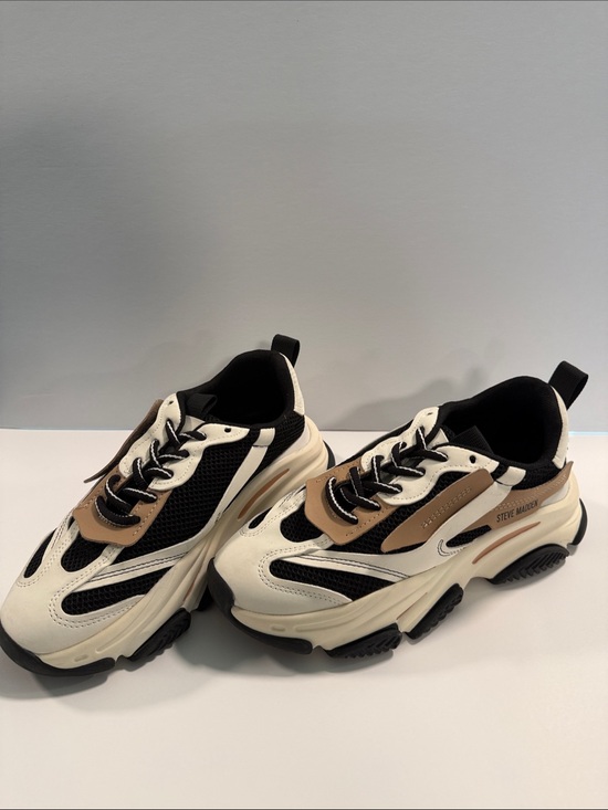 Steve Madden Shoes - Steve Madden Men's Chunky Sneakers in Black, Cream & Tan